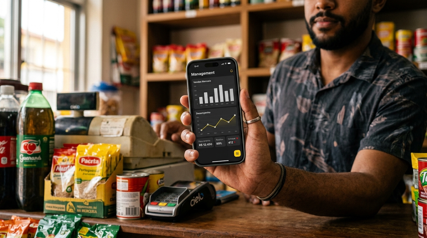 Dashboard operacional no celular