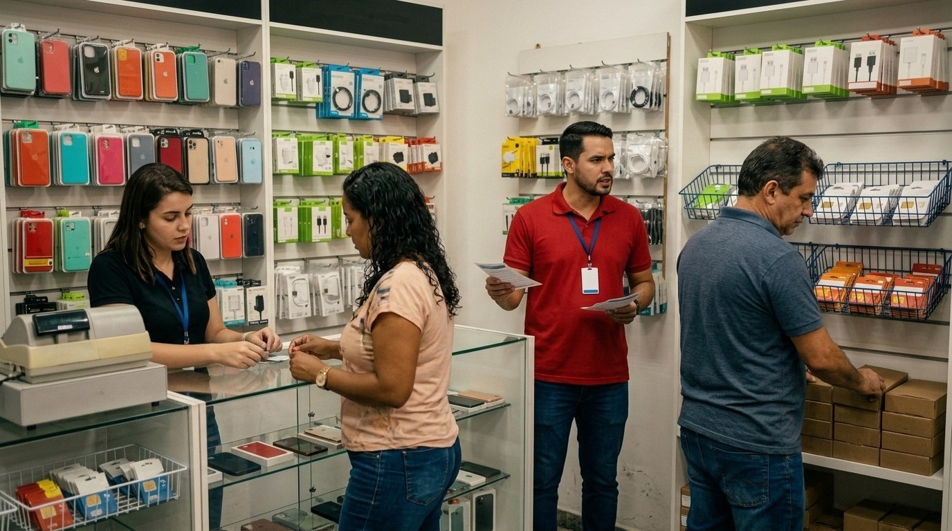 Promotor de operadora tentando falar com o lojista, sem conseguir acesso